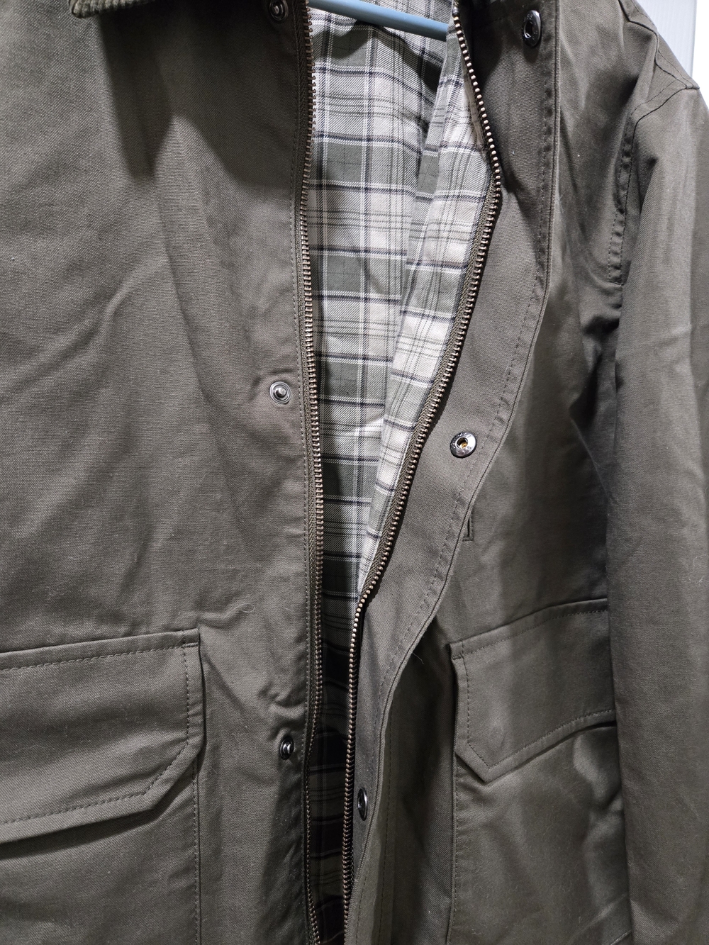 Uniqlo Olive Green Field Jacket with Corduroy Collar - Picture 4 of 8